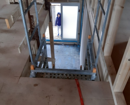 bautreppemieten - 1 Geschoss gerade Sonderhöhe mit Geländer - 2